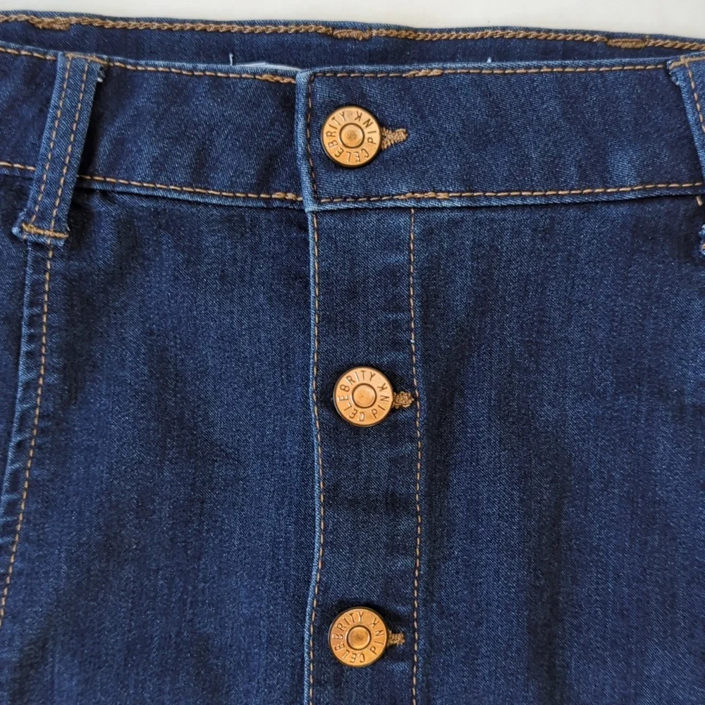Celebrity Pink Button Up Denim Skirt Junior 5/27 Blue - Picture 5 of 9